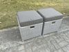 Fimous Gartenmöbel im Freien 2 Pcs Kleiner Fußhocker Helles Grau Hocker Polyrattan Schemel Bild 3