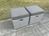 Fimous Gartenmöbel im Freien 2 Pcs Kleiner Fußhocker Helles Grau Hocker Polyrattan Schemel Bild 2