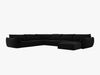 Micadoni Panorama-Ecksofa Kaelle 8-Sitzer Links Samt Bluvel Schwarz Bild 2