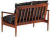 vidaXL 2-Sitzer-Sofa Schwarz Echtleder und Massivholz Akazie 340924 Bild 5