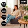 Lumaland Comfort Line Sitzsack Indoor, EPS Perlen Füllung, XL, Dunkelgrau, 90 x 110 x 50 cm, 250 l Bild 2