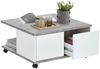 FMD 'Twin 1' Couchtisch auf Rollen, Holzwerkstoff weiß/Betonoptik, 70x70 cm Bild 2