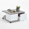 FMD 'Twin 1' Couchtisch auf Rollen, Holzwerkstoff weiß/Betonoptik, 70x70 cm Bild 3