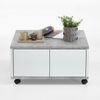 FMD 'Twin 1' Couchtisch auf Rollen, Holzwerkstoff weiß/Betonoptik, 70x70 cm Bild 4