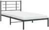 vidaXL Bettgestell mit Kopfteil Metall Schwarz 100x200 cm 355556 Bild 4