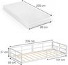 Bodenbett aus Metall Minno Weiß 90x200 mit Matratze Vitalispa Bild 2