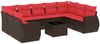 vidaXL 10-teiliges Gartensofa-Set mit Kissen, braun, Polyrattan 3221813 Bild 2