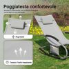 SoBuy OGS28-HG Schaukelstuhl Garten, Textilene, Lackiert, Hellgrau, 150 x 87 x 63 cm Bild 5
