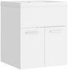 vidaXL Waschbeckenunterschrank mit Einbaubecken Weiß Spanplatte [3070811] Bild 2
