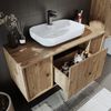 Roomart GUSTO-I-120 Badmöbel Set– 2-teiliges Badezimmermöbel Set - Waschbecken mit Unterschrank - H 45 x B 45 x T 120 cm • Eiche Bild 5