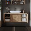Roomart GUSTO-I-120 Badmöbel Set– 2-teiliges Badezimmermöbel Set - Waschbecken mit Unterschrank - H 45 x B 45 x T 120 cm • Eiche Bild 3