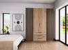 Selsey 'Kaja' Kleiderschrank 4-türig mit Lamellen & 3 Schubladen, Eiche Evoke, ca. 239 x 200 x 62 cm Bild 2