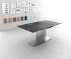 Esstisch Edge 180-220x100 Keramik Laminam®Nero Greco Anthrazit Wave Edelstahl ausziehbar Bild 2