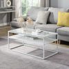 Couchtisch Glas Rechteckig 100 cm Weiß Bild 3