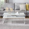 Couchtisch Glas Rechteckig 100 cm Weiß Bild 5
