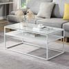 Couchtisch Glas Rechteckig 100 cm Weiß Bild 2