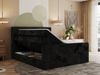 Boxspringbett mit zwei Multipocket-Matratzen und Topper, Doppelbett aus Cordstoff, zwei Bettkästen - TILIANO KING DUO - 140 x 200 cm - Schwarz Cord - H4 Bild 3