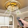oyajia Deckenleuchte 55W Leise Deckenventilator mit Beleuchtung, 3-Ring-Deckenleuchte Timer, LED fest integriert, Warmweiß, Naturweiß, Kaltweiß, LED Deckenbeleuchtung mit Ventilator für Wohnzimmer Schlafzimmer Küche Bild 2
