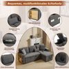 Ecksofa Bett Dunkelgrau aus Oxford-Stoff, ausziehbar mit Regal & USB, 215x131x85 cm Bild 5