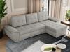 Universelles Ecksofa mit Schlaffunktion, Bettkasten und losen Kissen, gesteppte Sitzfläche - UMBRIA - Hellgrau Stoff Bild 4