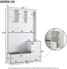 Garderobenset mit Sitzbank & Schuhablage, 120x40x200 cm, Weiß Bild 2
