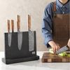 ZAYIKO Magnet-Messerblock beidseitig für bis zu 12 Messer I Schwarz mit Marmoroptik Bild 4