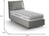 Dmora Aren Einzelbett, Bettkasten mit Stoffbezug, 100 % Made in Italy, seitliche Öffnung, inklusive Matratze 80x190 cm, Grau Bild 3