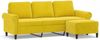 vidaXL 3-Sitzer-Sofa mit Hocker Gelb 180 cm Samt 3201221 Bild 2