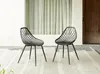 Vente-unique - MALAGA Garden dining set Metall Schwarz - B 49 cm x H 84 cm x L 54,5 cm Bild 2