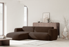 Selsey 'Emia' Ecksofa mit Chenillebezug und Schlaffunktion, Braun, links Bild 3