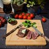2er-Set Bambus-Servierbrett + Dip-Schale 30x25cm Holz-Steak-Teller Speiseteller Bild 2