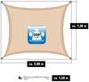 1,5x2m UV Sonnensegel Atmungsaktiv Wasserdurchlässig Beige Bild 5