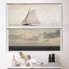 Poster Vintage Galerie Wand Kunst Segelschiff und Horizont als Deko Print ohne Rahmen - 24 x 48 cm / B Bild 2
