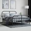 vidaXL Bettgestell mit Kopf- und Fußteil Metall Schwarz 140x200 cm 353654 Bild 4