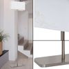 LED Stehleuchte aus Nickel und Textil Bild 5