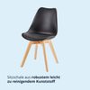Esszimmerstühle Scandi Stil - Stuhlbeine aus Massivholz Buche - Kunststoff-Sitzschale mit Sitzpolster aus Kunstleder 4 Stühle Schwarz Bild 5