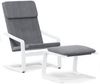 vidaXL Relaxsessel mit Hocker Dunkelgrau Stoff 3154414 Bild 2