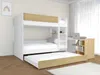 Vente-unique - DOMATI Bett Holz, Platte BeigeWeiß - B 100,4 cm x H 160,3 cm x L 196 cm Bild 2