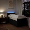 Boxspringbett mit Matratze, Stoff, Viereckige, grauer Fuß, Schwarz, 90x190 cm, true Bild 5