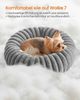 FEANDREA Hundebett, Katzenbett, Donut Kissen, waschbar, weiche Polsterung, rutschfest, grau Bild 3