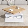 Couchtisch 70x70x36 cm mit 360° drehbarer Tischplatte, Hochglanz-Front und Schublade Bild 4