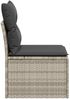 vidaXL Gartensessel ohne Armlehnen mit Kissen Hellgrau Poly Rattan 366190 Bild 5