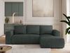 Ecksofa mit Schlaffunktion, Bettkasten und losen Kissen für das Wohnzimmer - TRENTINO - Dunkelgrau Stoff - rechts Bild 3