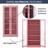 Vitrinenschrank abschließbar AMELIA - Glastüren, 5 Ebenen | Büroschrank aus Stahl Aktenschrank mit Glasfenster Metallschrank Mehrzweckschrank, 185x90x40cm Rosa Bild 5