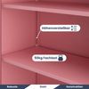 Vitrinenschrank abschließbar AMELIA - Glastüren, 5 Ebenen | Büroschrank aus Stahl Aktenschrank mit Glasfenster Metallschrank Mehrzweckschrank, 185x90x40cm Rosa Bild 4