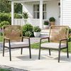 TLGREEN Gartenstuhl Eisen-Rattan Gartensessel,verbreiterter Sitz, (Balkonstühle Metall und Rattan, mit 8 cm dicken Sitzkissen, 1 St), 160 kg Belastbar für Terrasse, Garten und Veranda Bild 2