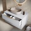 Badplaats Waschbeckenunterschrank Rimini 80 x 46 cm Weiß Matt - Hängender Badezimmerschrank mit 2 Soft-Close Schubladen Bild 4