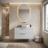 Badplaats Waschbeckenunterschrank Rimini 80 x 46 cm Weiß Matt - Hängender Badezimmerschrank mit 2 Soft-Close Schubladen Bild 5
