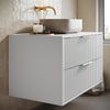 Badplaats Waschbeckenunterschrank Rimini 80 x 46 cm Weiß Matt - Hängender Badezimmerschrank mit 2 Soft-Close Schubladen Bild 3
