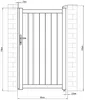 Vente-unique - TOROMA Side gate Metall Grau - B 4,6 cm x H 176 cm x L 100 cm Bild 5